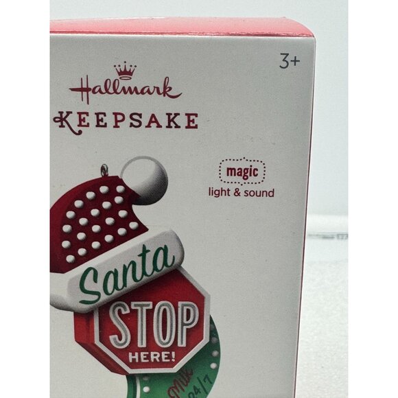 Hallmark Keepsake Magic Ornament with Light and Sound Santa Stop Here - Picture 2 of 9